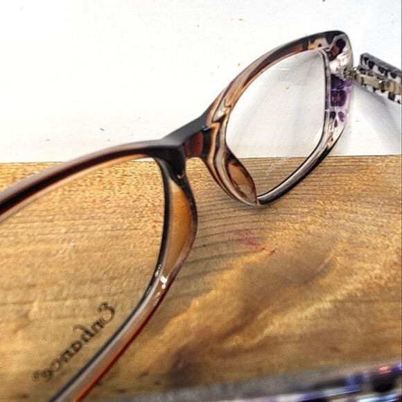 NEW Full Rim Eyeglass Frame by Enhance, brown leopard glasses, 55-16-145 - Picture 4 of 6